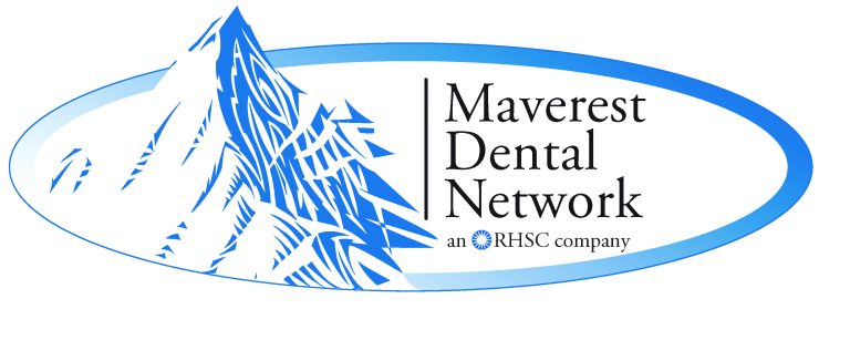 Logo of Maverick Dental Network with blue design and text.
